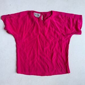Vintage Oscar De La Renta Silk Barbie Core Hot Pink Top